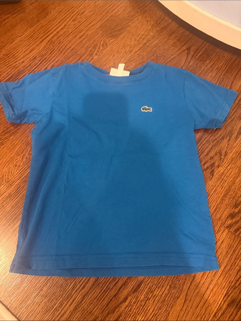 Lacoste Kids Blue Short Sleeve Crew Tee with Crocodile Logo